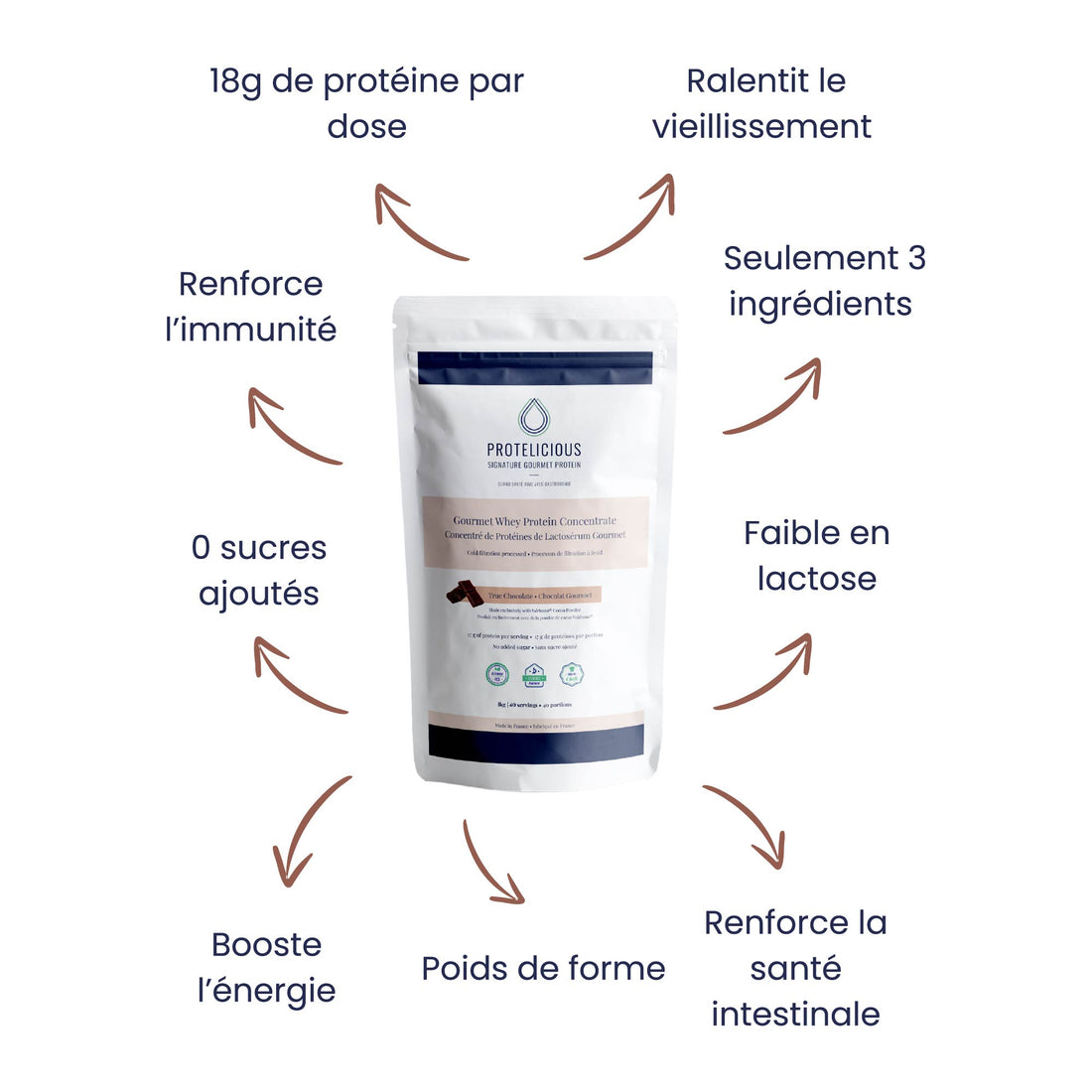 Concentrés de Protéines de Lactosérum - Chocolat Intense Gourmet | 1kg